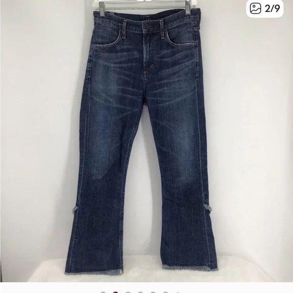 Citizens of Humanity Women’s Drew Fray Crop Flare Jeans Size 26 - Picture 2 of 4